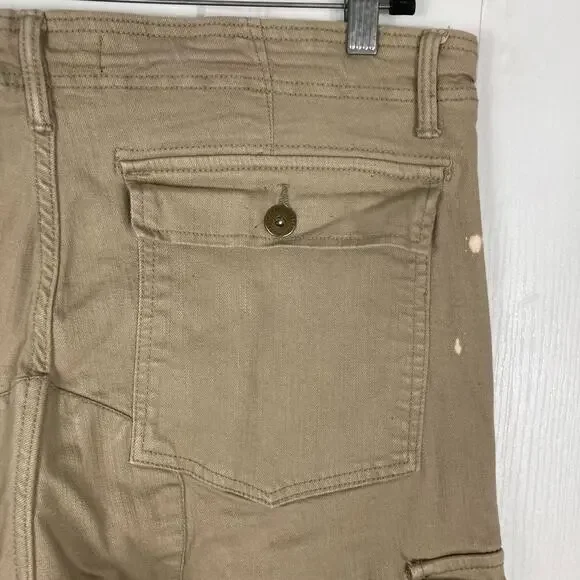 JORDAN CRAIG Pants Men 36/32 Cargo Bondage-Straps Acid-Splatter Tan Fitted”Ross”